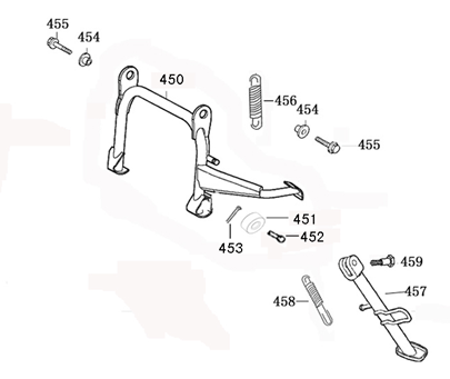 Béquille centrale Edwards Maple V50-2 125cc argent