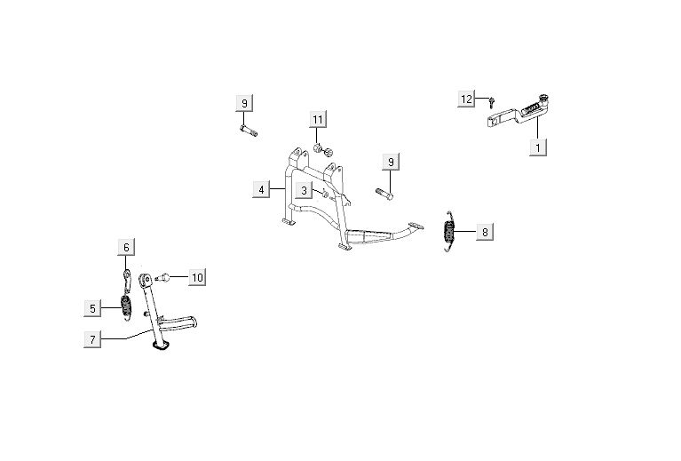 Béquille intermédiaire Kymco Agility 12' 4 temps rouge
