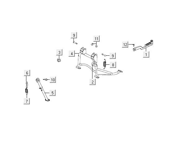 Béquille centraleKymco VP50 4t ac marron métallisé