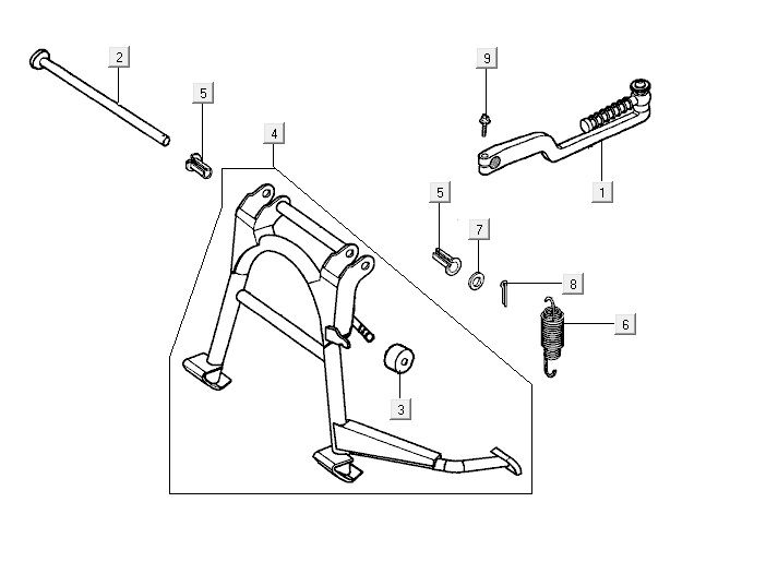 Béquille centraleKymco Yup 2t ac rouge