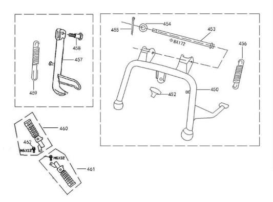 Béquille centrale Neco Borsalino Oro rouge mat