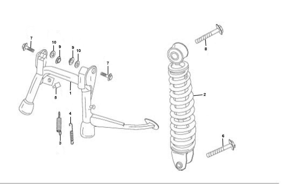 Béquille centrale 4 temps Rover Fun