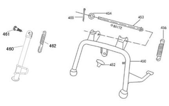 Béquille centrale Znen Elegance rouge