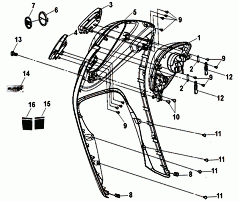 Flacon Avant Plaque. Interior by Sym Mio 50I (WH-8018P/BK-001C) noir et blanc