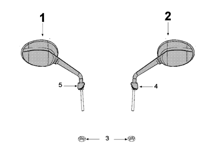 Mirrors Peugeot Django 125 EFI E4 2018-2020