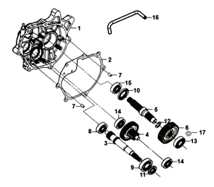 Mission case-drive shaft Sym Orbit II 125i E4