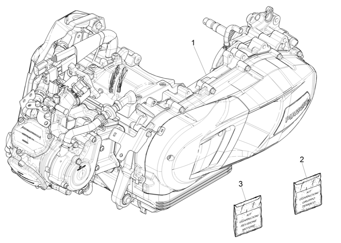 Moteur complet Piaggio Medley 125 ABS E5 2021-2022 (EMEA)