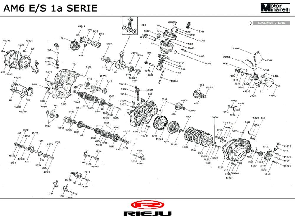 Moteur Rieju RS1 rouge-bleu 2001 2 temps