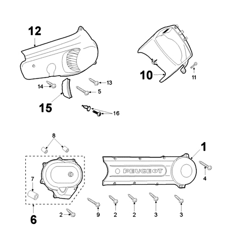 Capot moteur Peugeot Fox réservoir d'huile rouge