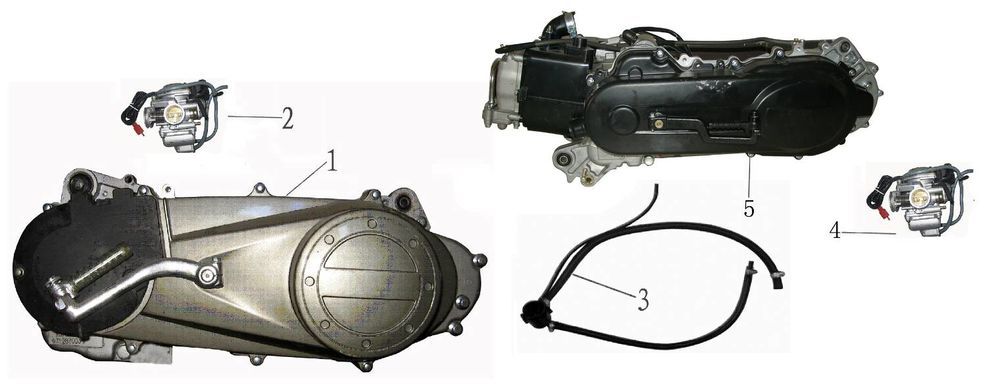 Bloc moteur complet China Touring 50 4T AC noir