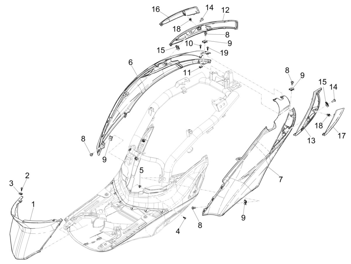 Écran de moto ABS Liberty 125 IGET 4T 3V IE E4 2015 - 2019 (EMEA)