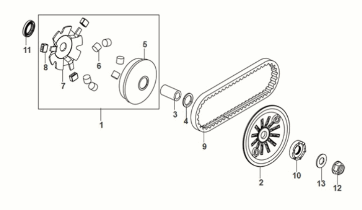 Face d'entraînement mobile Assy Sym Orbit III 50 E5