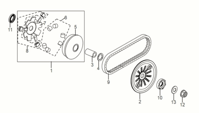 Face d'entraînement mobile Assy Sym Symphony ST 50 E5