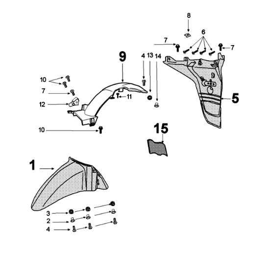 Mudguard Peugeot Tweet 125 EFI YO N SBC E4 2018-2020 JET BLACK (M7)