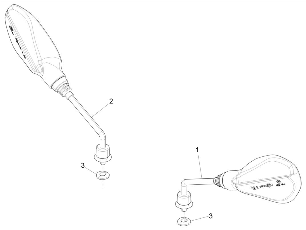 Rétroviseur 4 temps Piaggo Zip (injection euro5 IGET)