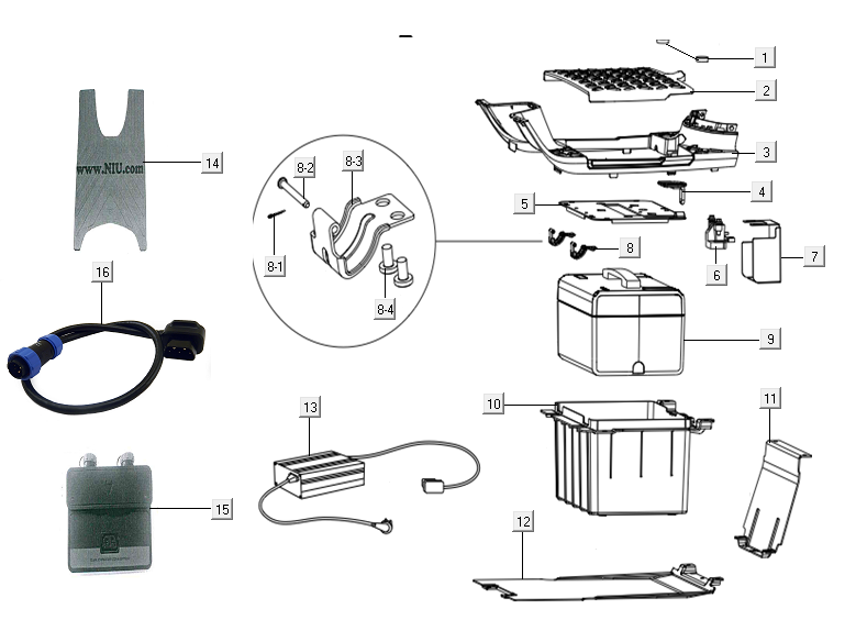 Batterie - Marchepied Niu N-GT