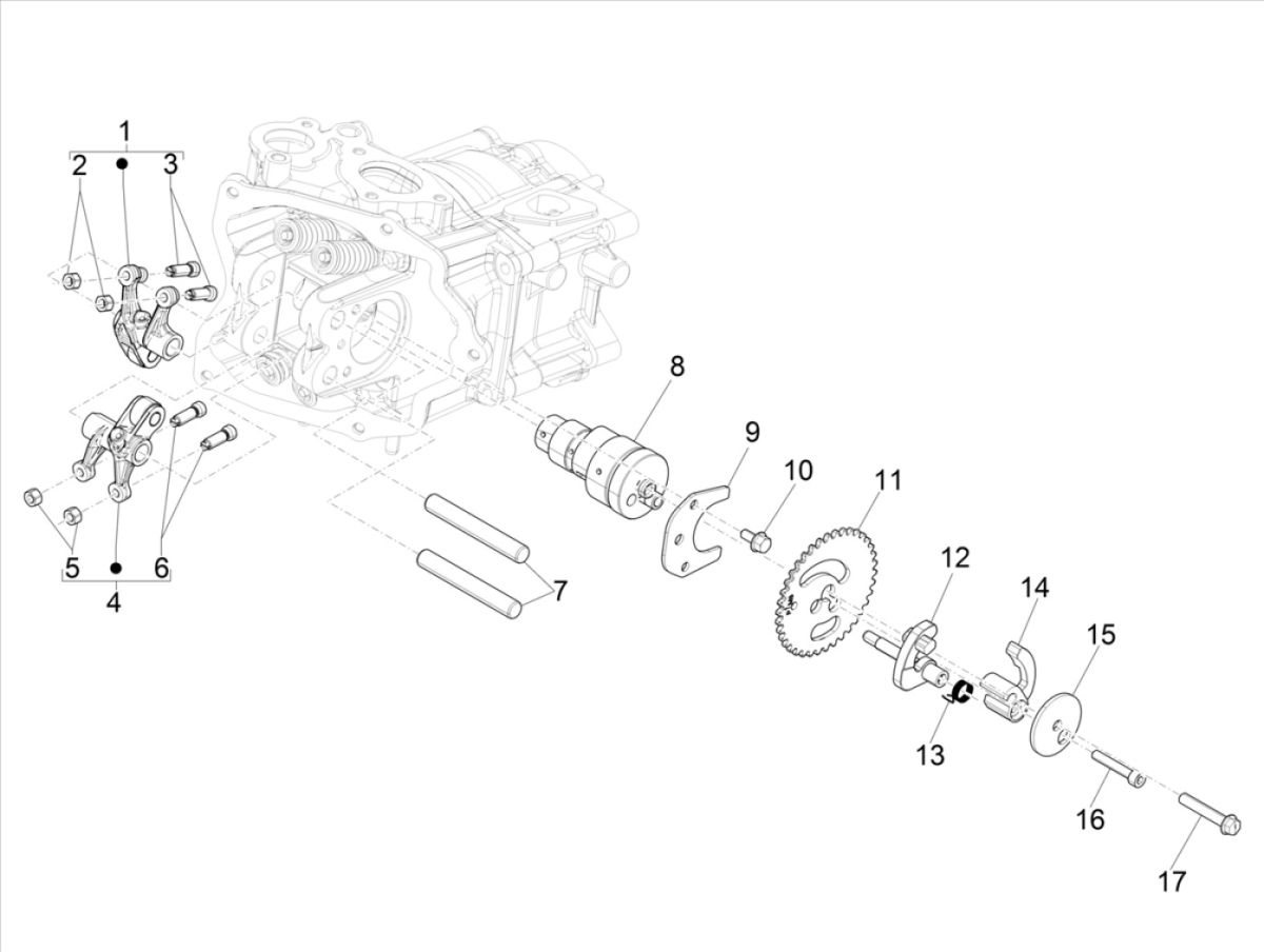 Arbre à cames Vespa GTS 300 HPE 4T 4V IE ABS E4 2019 (EMEA)