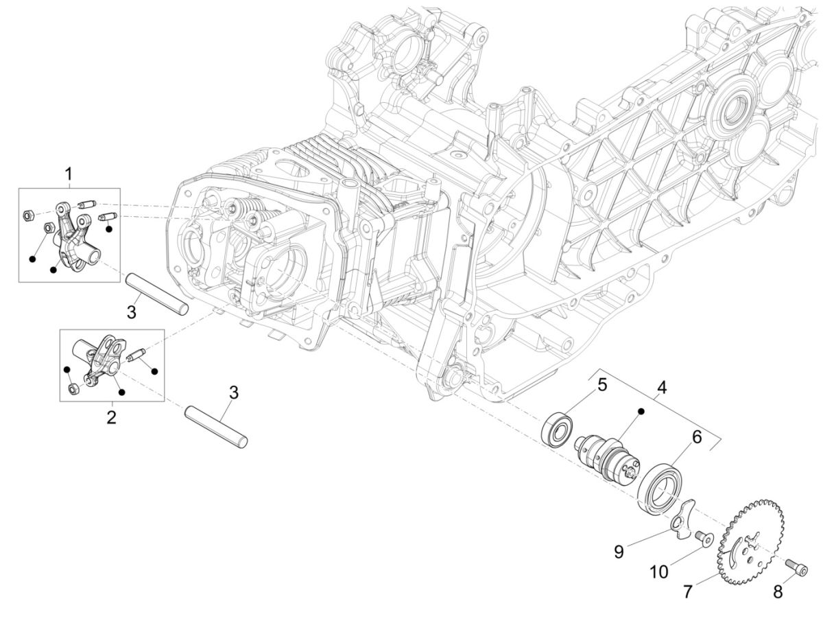 Arbre à cames Vespa Sprint 125 4T 3V IE ABS E5 2021 (EMEA)