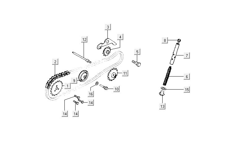 Chaîne d'arbre à cames Kymco Activ 4 temps argent