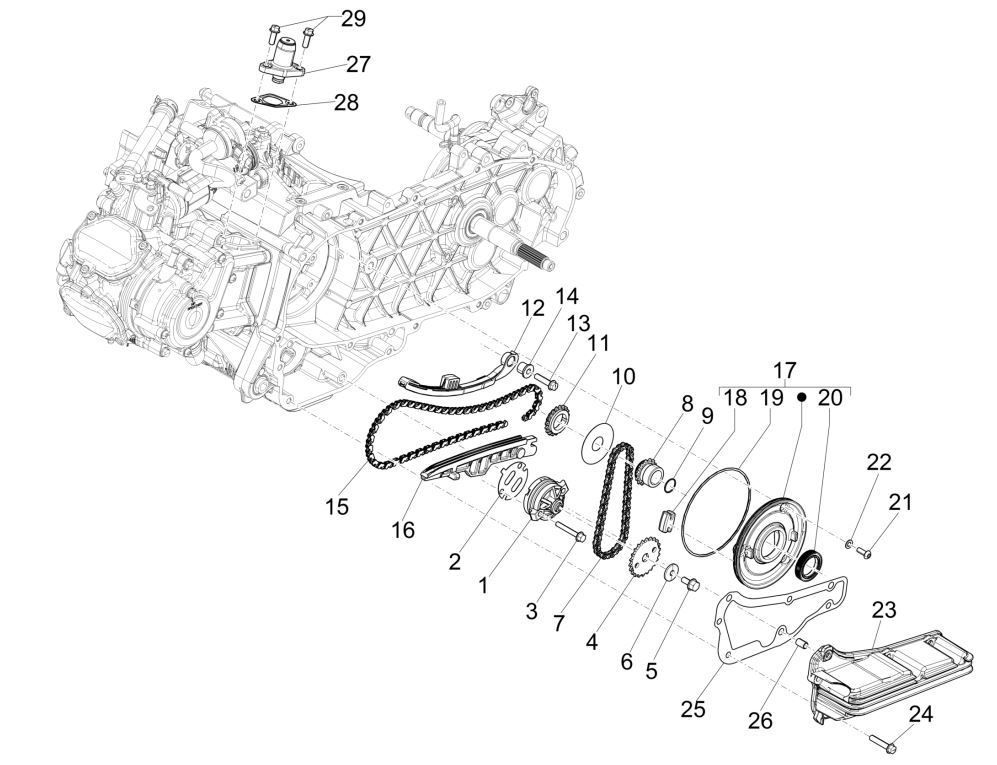 Pompe à huile Piaggio Medley 125 ABS E5 2021-2022 (EMEA)