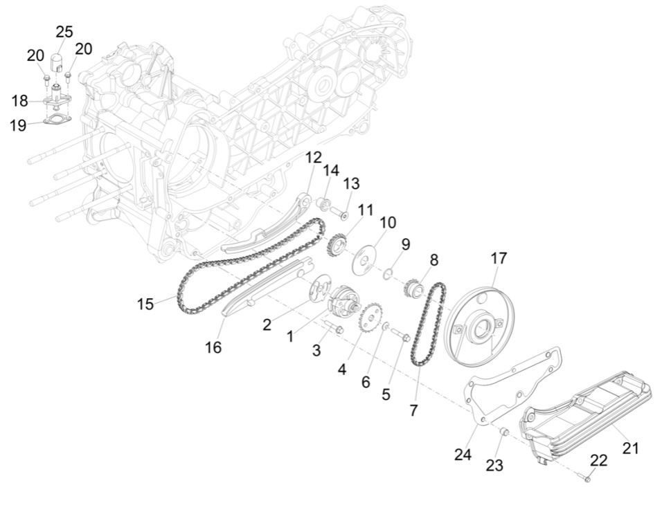 Pompe à huile Piaggio MP3 300 HPE/300 HPE SPORT E5 ABS 2020-2022 (EMEA)