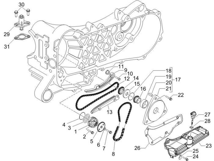 Pompe à huile Piaggio Fly 4 temps