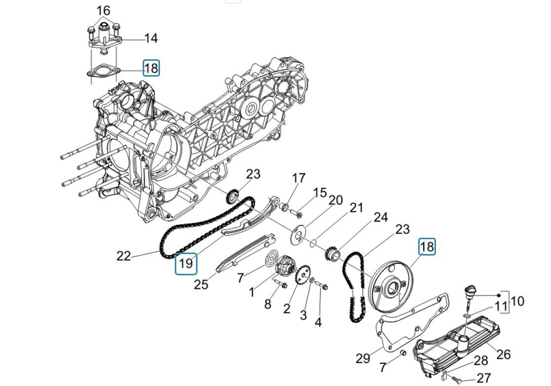 Pompe à huile Vespa GTV 250 4T 4V IE