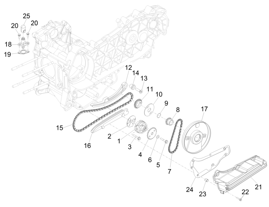 Piaggio Beverly 300 4T 4V HPE ABS E5 2021-2022 (EMEA)-Oliepomp Piaggio Beverly 300 4T 4V HPE ABS E5 2021-2022 (EMEA)