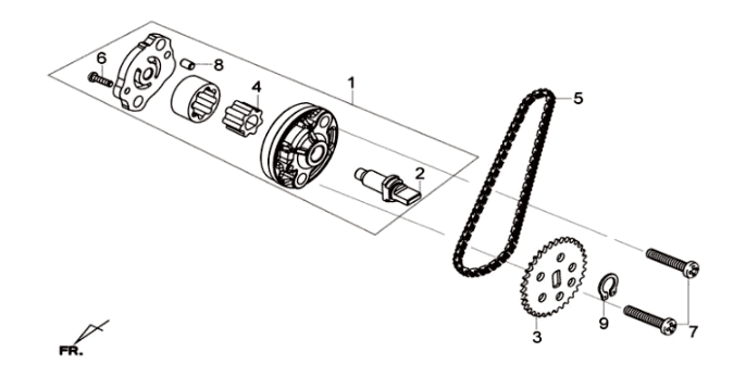 Pompe à huile/pompe à huile à courroie américaine Sym Joymax 125I ABS