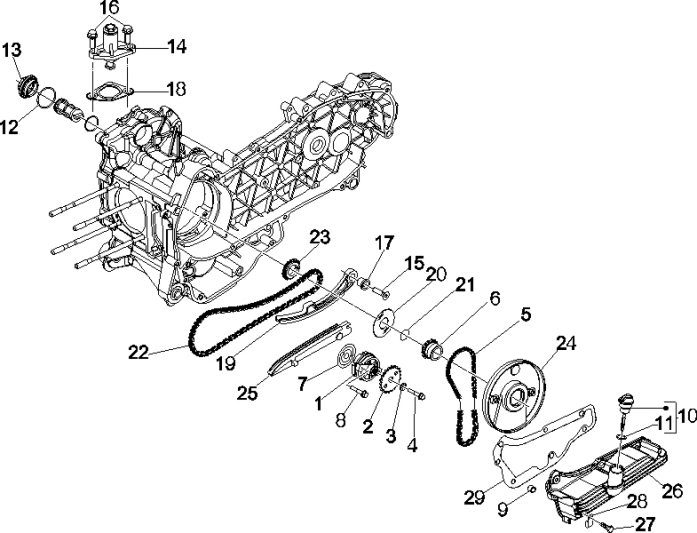 Pompe à huile Vespa GTS 250 ie 2005-2016 (sans ABS)