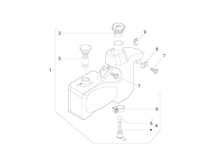 Réservoir d'huile Piaggio Zip 2000 2 temps AC
