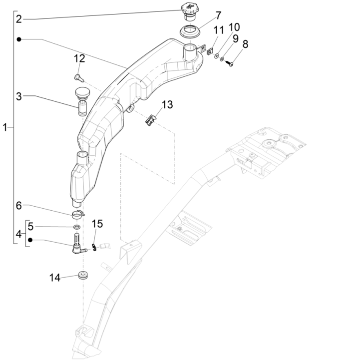 Réservoir d'huile Piaggio NRG Power 50 2 temps LC Euro 4