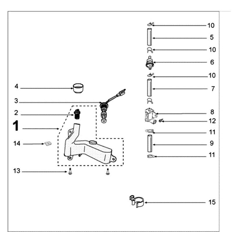 Réservoir d'huile - Pompe à huile Dell Orto Peugeot New Vivacity 2 temps bleu foncé