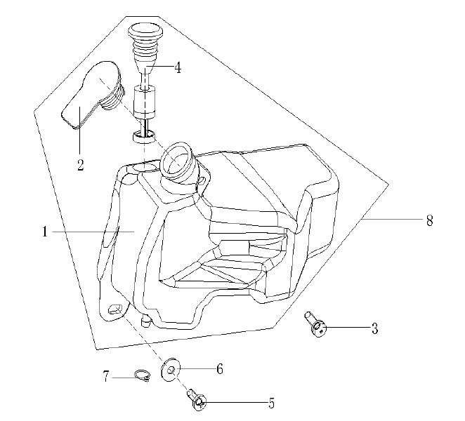 Réservoir d'huile Generic Cracker noir 2010 2 temps 25