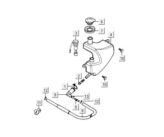 Réservoir d'huile Kymco Super9 2t lc om noir mat-jaune