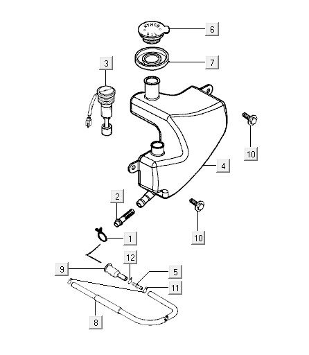 Réservoir d'huile Kymco Yup 2t ac silver