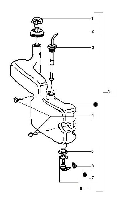 Réservoir d'huile Piaggio Typhoon 98-2005 2 temps