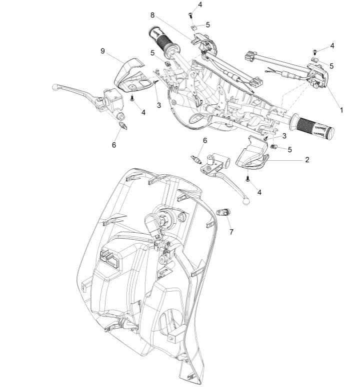 Inverseurs - Commutateurs de sélection - Boutons-poussoirs - Interrupteurs Vespa Primavera 125 4T 3V IE ABS