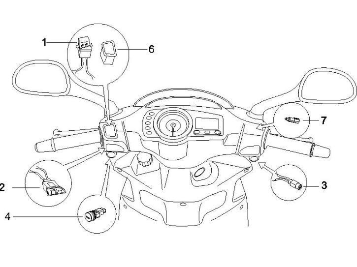 Inverseurs-Sélecteurs Boutons-poussoirs S Gilera Runner 200cc VXR 4 temps 2006