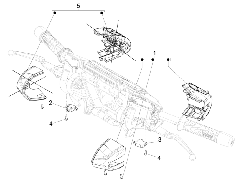 Inverseurs - Interrupteurs sélecteurs - Boutons-poussoirs - Interrupteurs Piaggio Beverly 300 4T 4V HPE ABS E5 2021-2022 (EMEA)