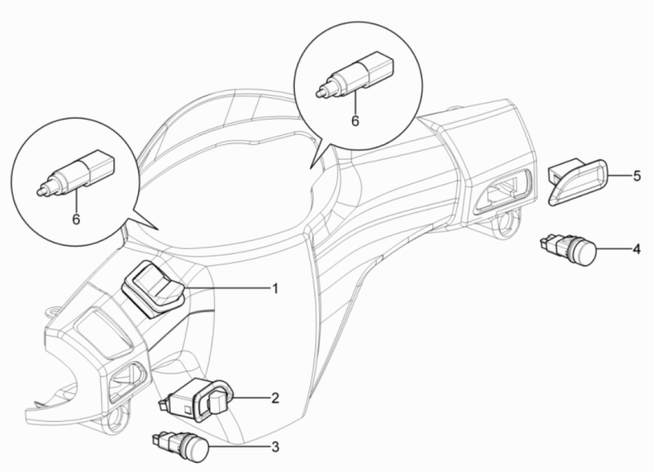 Interrupteurs - Boutons-poussoirs Piaggio Typhoon 50 2 temps Euro 3 2011