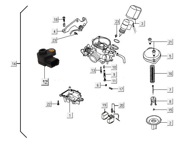 Pièces de carburateur Dell'Orto ECS 18,5 mm