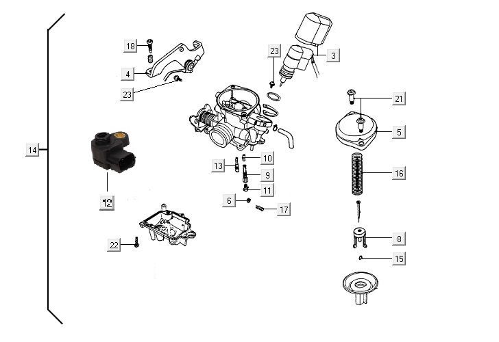 Pièces de carburateur DellOrto ECS 19 mm