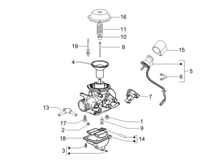 Pièces de carburateur Gilera Runner 200cc VXR 4 temps 2006