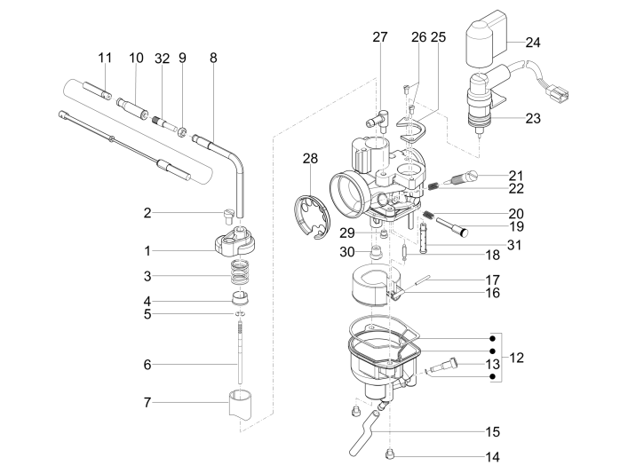 Pièces de carburateur Piaggio Zip 50 SP 2006-2013