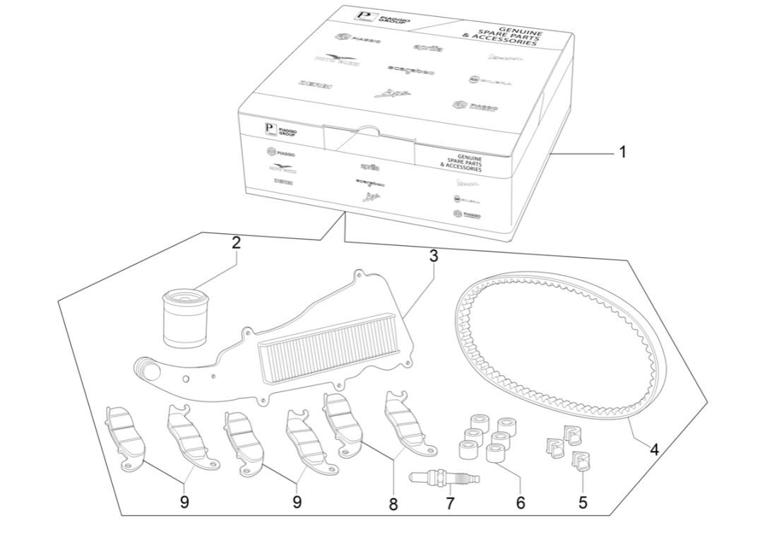 Kit d'entretien pour Piaggio MP3 300 ie E4 LT BUSINESS - SPORT NOABS-ABS 2016 - 2018 (EMEA)