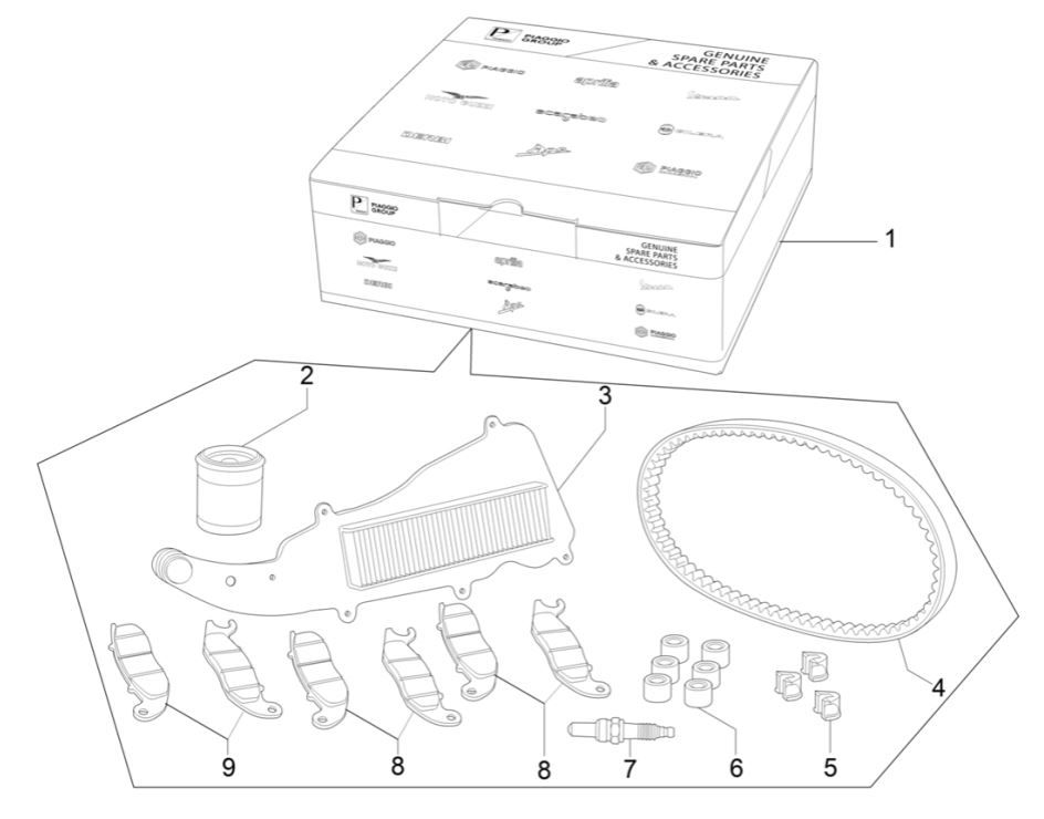 Kit d’entretien Piaggio MP3 300 HPE / 300 HPE Sport ABS Euro 5 2020-2022