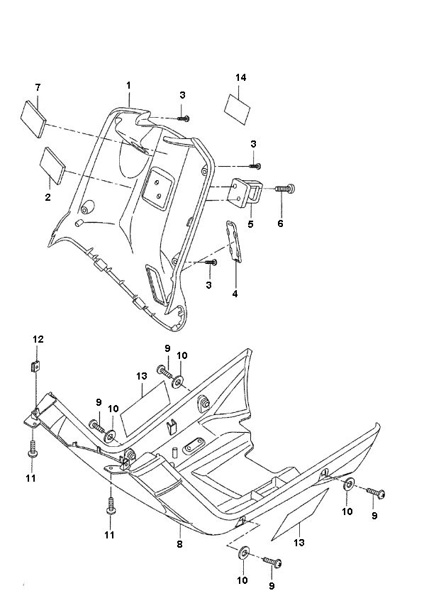 Spoiler - Capot intérieur Yamaha Bw's 2-Stroke