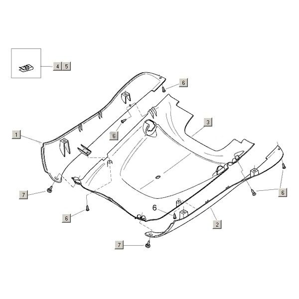 Spoiler inférieur+écran latéral Aprilia Mojito Custom 2t (moteur Piaggio) 2004 - 2010