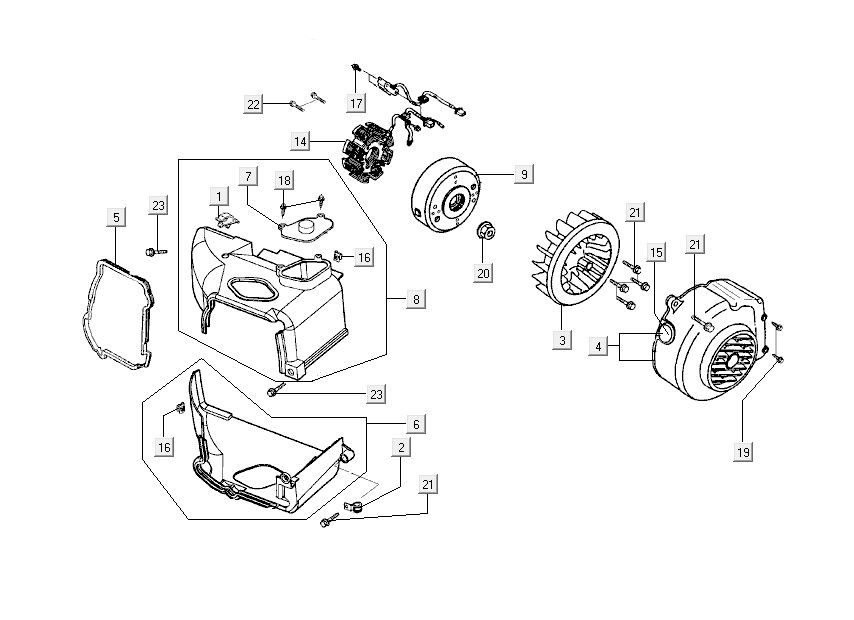 refroidissement d'allumage Kymco Sento 4 temps marron